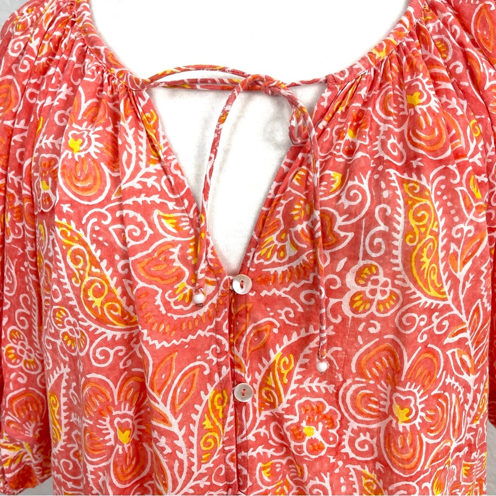 Cleobella Layla Organic Cotton Blouse in Blossom Block Print Size Large - Picture 6 of 11